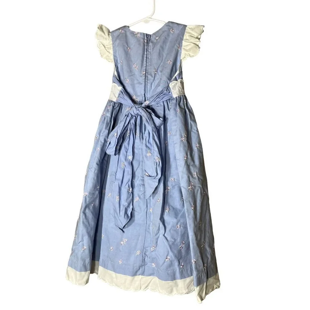 Little Bitty Full Length Flower Embroidered Dress‎ Size 4